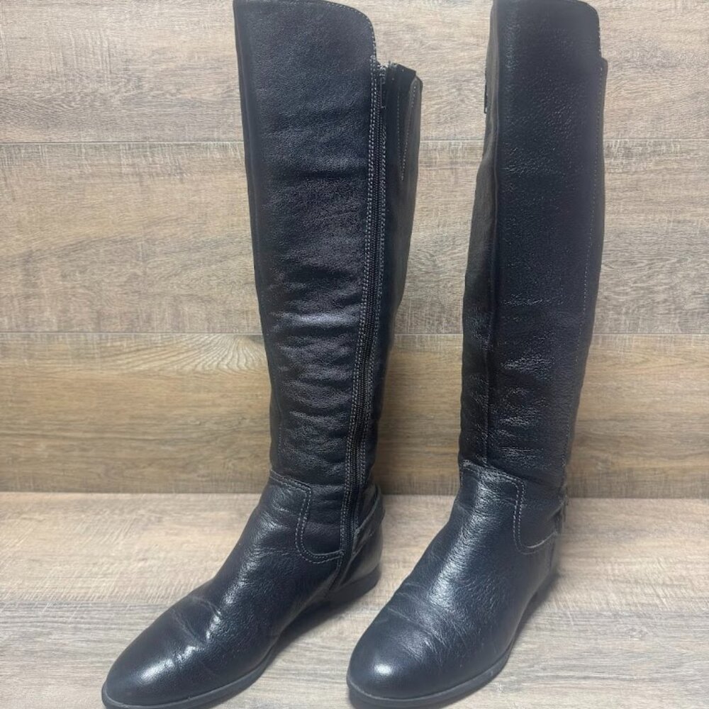 Sofft Black Leather Riding Boots Women's Size 8